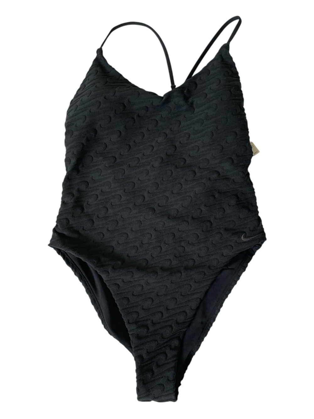 ♥️Nike♥️ Black One Piece Swim Suit with Embossed Logo  Size (Med) - Picture 6 of 9